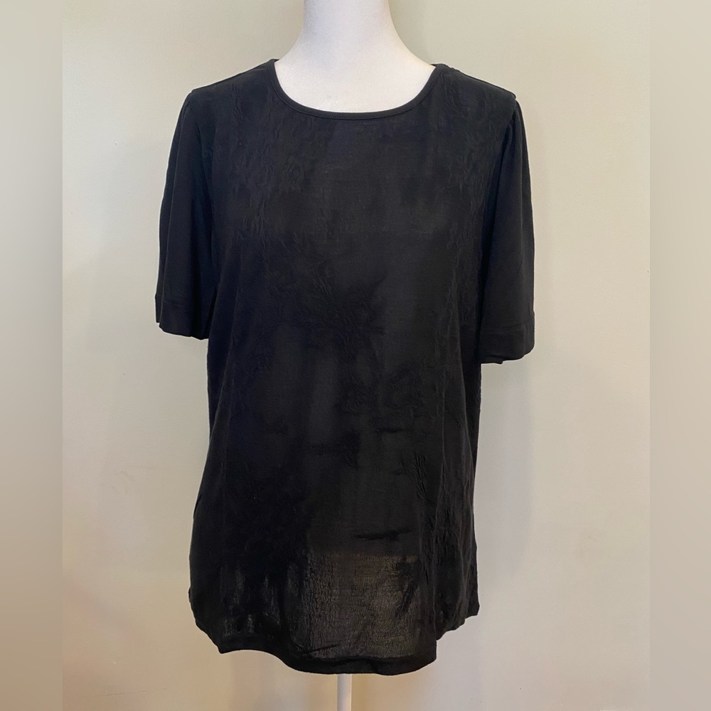 NWT DG2 By Diane Gilman Black Tunic 1B2 Size L